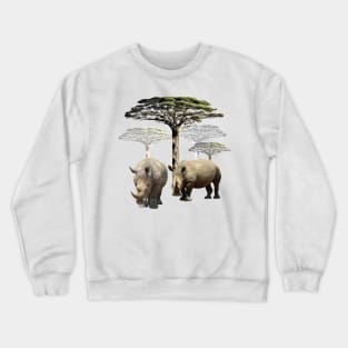 Rhinos on Safari in Kenya / Africa Crewneck Sweatshirt